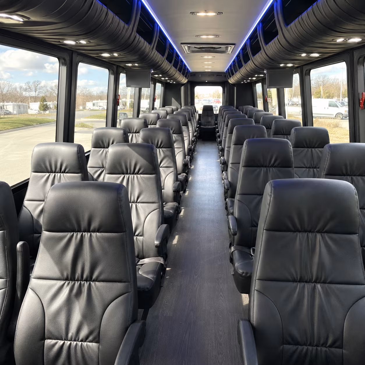 Brockton brockton airport transportation party bus exterior
