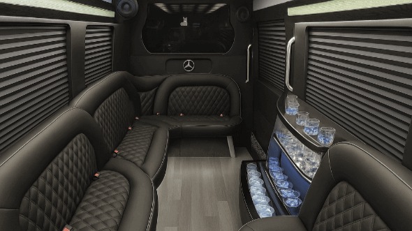 Interior of Charter Bus Company New Rochelle's 14 Passenger Sprinter Limousine in New Rochelle
