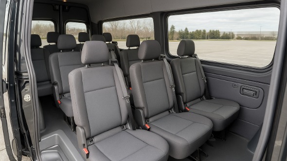 Interior of Charter Bus Company Brockton's 15 Passenger Minibus in Brockton
