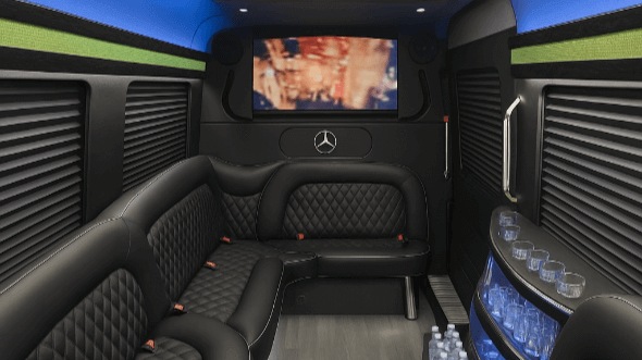 15 passenger party bus interior