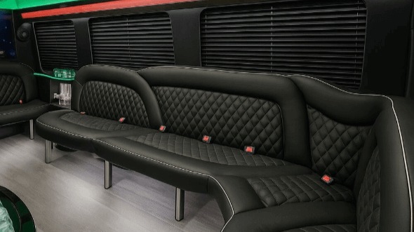 Interior of Charter Bus Company White Plains's 18 Passenger Party Bus in White Plains