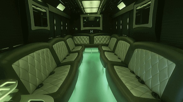 Interior of Charter Bus Company White Plains's 20 Passenger Party Bus in White Plains