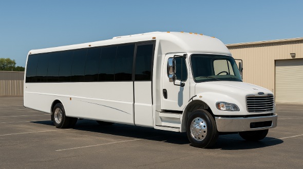 Exterior of Charter Bus Company White Plains's 20 Passenger Party Bus in White Plains