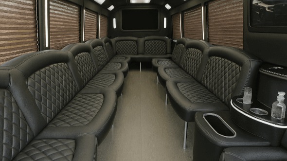 Interior of Charter Bus Company Danbury's 25 Passenger Party Bus in Danbury