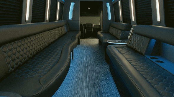 Interior of Charter Bus Company Hartford's 25 Passenger Party Bus in Hartford