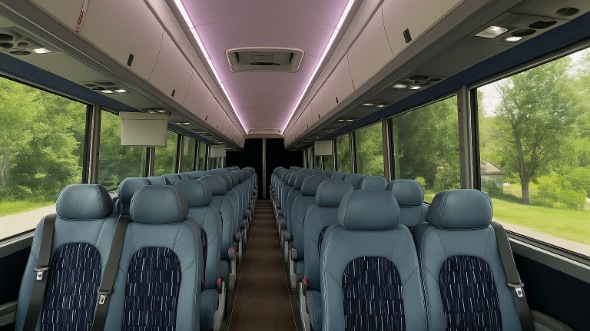 Interior of Charter Bus Company Brockton's 28 Passenger Minibus in Brockton