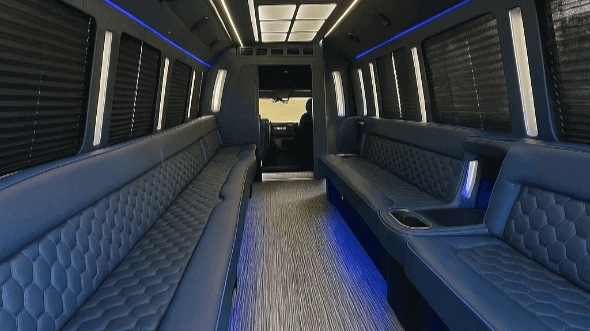 Interior of Charter Bus Company Hartford's 28 Passenger Party Bus in Hartford