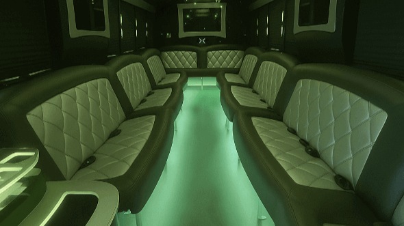 Interior of Charter Bus Company Yonkers's 28 Passenger Party Bus in Yonkers