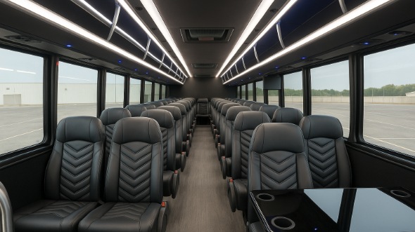 Interior of Charter Bus Company Brockton's 30 Passenger Minibus in Brockton