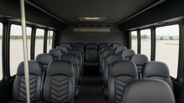 Interior of Charter Bus Company Brockton's 35 Passenger Minibus in Brockton