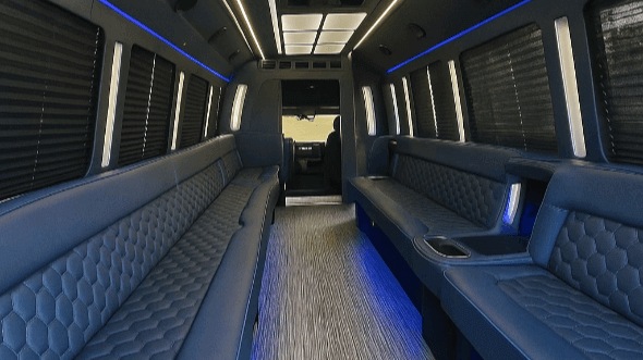 Interior of Charter Bus Company White Plains's 40 Passenger Party Bus in White Plains