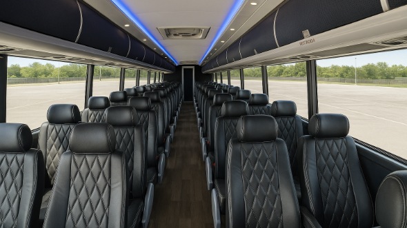 Interior of Charter Bus Company Brockton's 46 Passenger Charter Bus in Brockton
