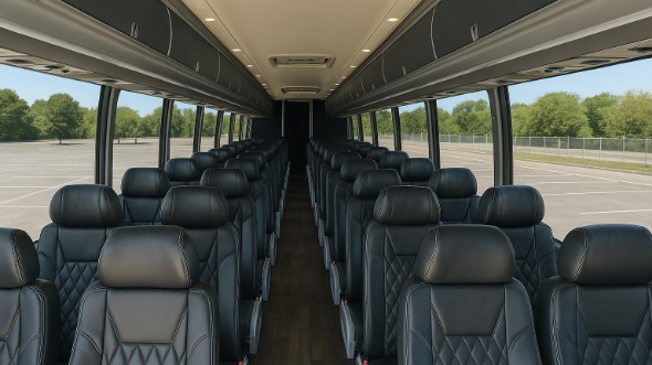 Interior of Charter Bus Company Brockton's 48 Passenger Charter Bus in Brockton