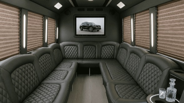 Interior of Charter Bus Company White Plains's 50 Passenger Party Bus in White Plains