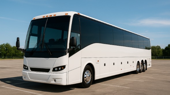 Exterior of Charter Bus Company White Plains's 50 Passenger Party Bus in White Plains