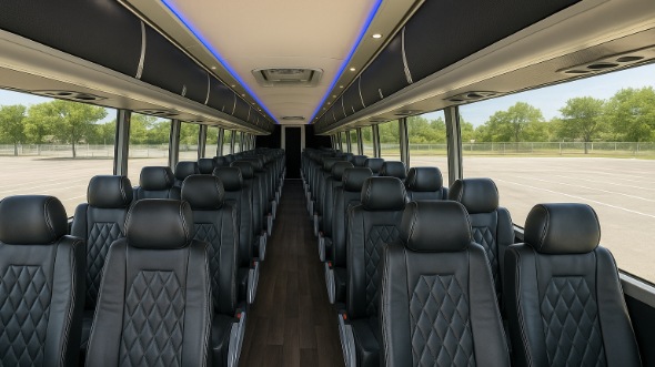 Interior of Charter Bus Company Brockton's 51 Passenger Charter Bus in Brockton
