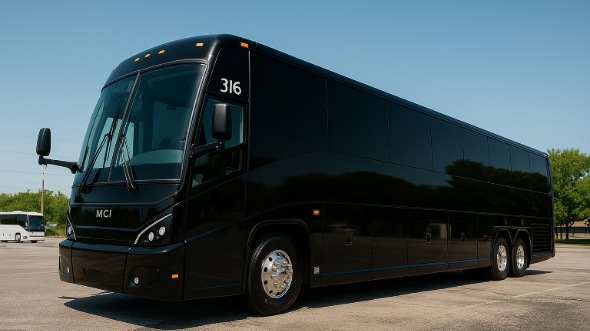 Exterior of Charter Bus Company Brockton's 54 Passenger Charter Bus in Brockton
