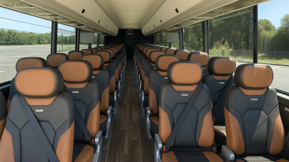 Interior of Charter Bus Company Brockton's ADA Charter Bus in Brockton