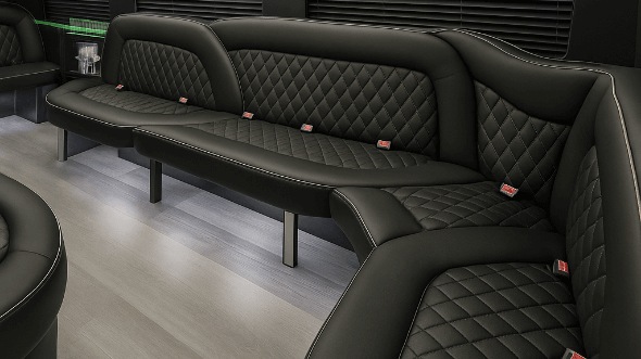 brockton 14 passenger sprinter limousine inside