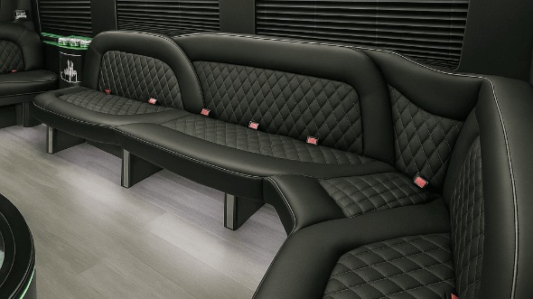 brockton 15 passenger party bus interior