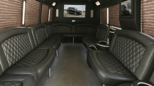 brockton 28 passenger party bus interior