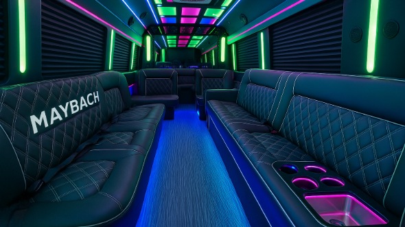 brockton 30 passenger party bus interior