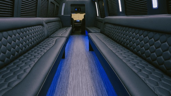 brockton 40 passenger party bus interior